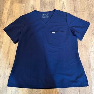Figs Catarina One Pocket Navy Basic Scrub Tshirt Top Large
